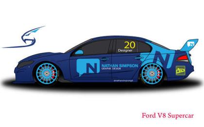 Ford V8 Supercar Free Vector Template