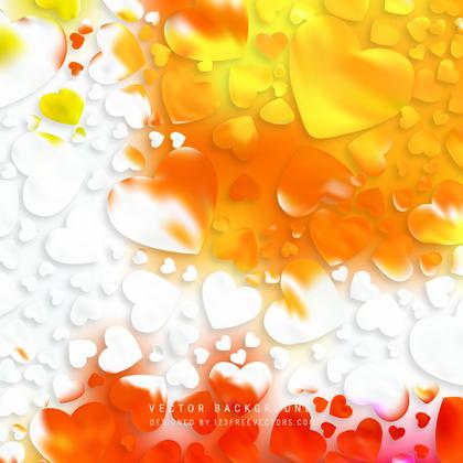 Abstract Red Yellow Loving Heart Valentine Background