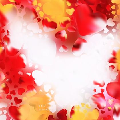 Abstract Valentines Day Red Yellow Heart Background