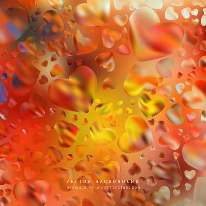 Abstract Valentines Day Red Yellow Heart Background