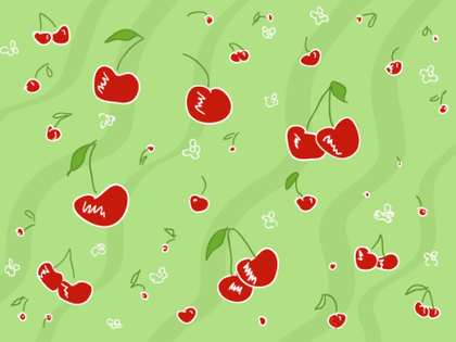 Cherry Pattern Vector Free