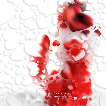 Romantic Red White Hearts Background