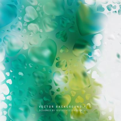 Abstract Green Turquoise Heart Background