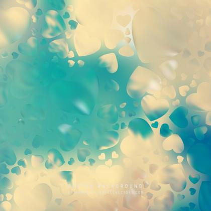 Romantic Turquoise Beige Hearts Background