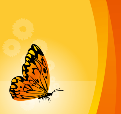 Free Floral Vector Background with Butterfly