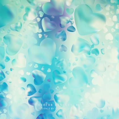 Abstract Light Turquoise Valentine Heart Background