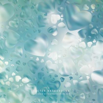 Romantic Dark Turquoise Hearts Background