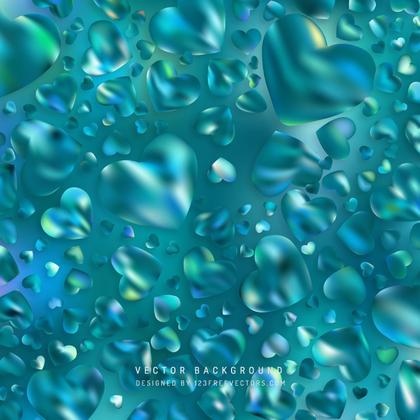 Turquoise Love Heart Background