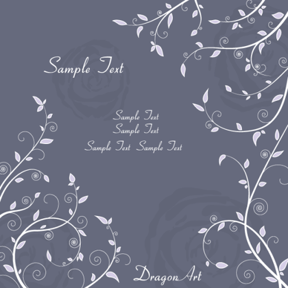Leaves on Curly Branches Vector Background