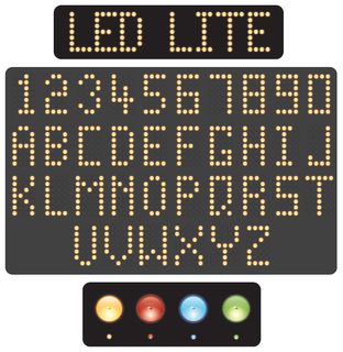 Free Vector Led Alphabet and Numbers