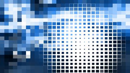 Blue and White Square Mosaic Background Vector