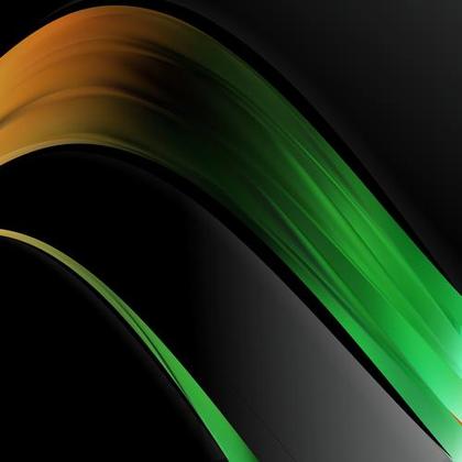 Flowing Green and Gold Abstract