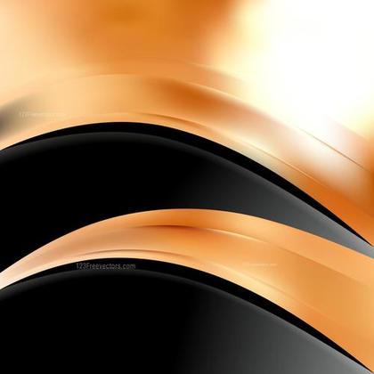 Abstract Orange and Black Waves