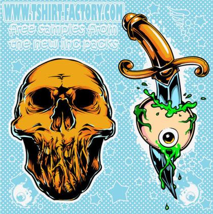 Skeleton and Tattoo Free Vectors