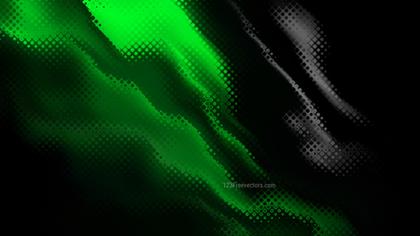 Abstract Green And Black Halftone Background