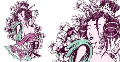 Free Vector Geisha T-shirt Design