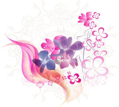Pink Flowers Vector