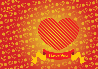 Red heart valentine card
