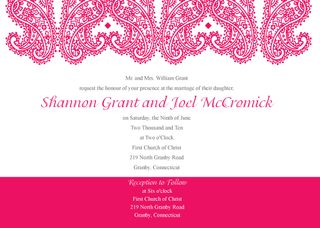 Paisley Wedding Invitation Template Vector