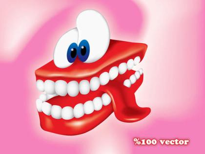 Smiling Cartoon Teeth Free Vector
