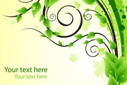 Green Floral Background Vector Free