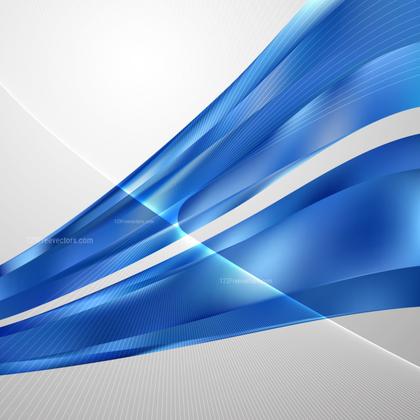 Abstract Blue Curved Lines Background Vector Illustration