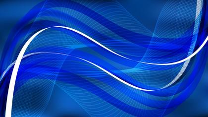 Abstract Dark Blue Flowing Curves Background