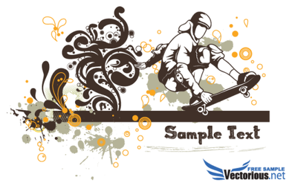 Floral Vector Background – Skater
