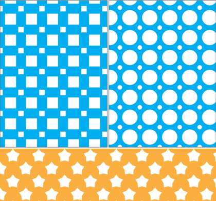 Square, Circle and Stars Vector Seamless Pattern