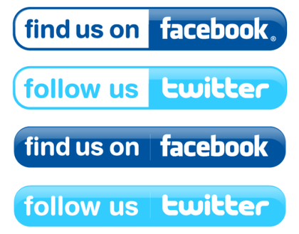 Facebook and Twitter Buttons Vector Free