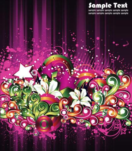 Free Vector Floral Grungy Illustration
