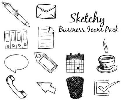 Sketchy Business Icons Free Vector Pack