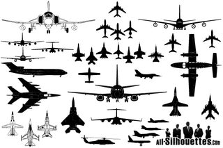 Vector Airplane Clipart Silhouettes