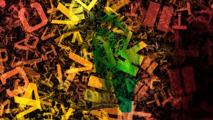 Black Red and Orange Chaotic Alphabet Letters Texture Image