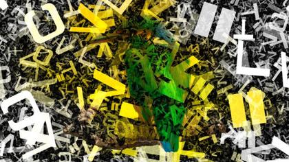 Abstract Bird with Letters
