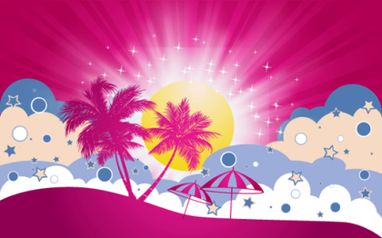 Free Vector Tropical Beach Poster Template