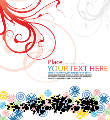 Vector Floral Background with Colorful Circles