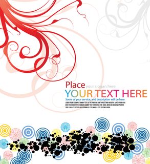 Vector Floral Background with Colorful Circles