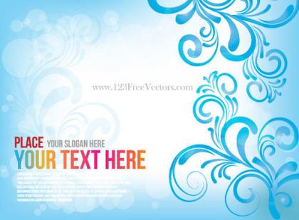Free Blue Floral Abstract Background Vector