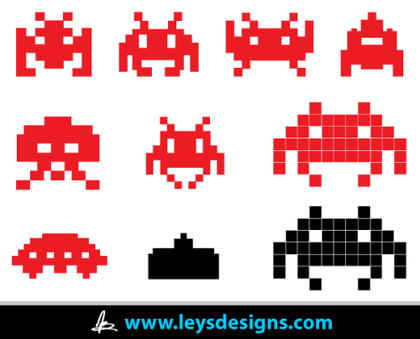 Space Invader Icons Vector