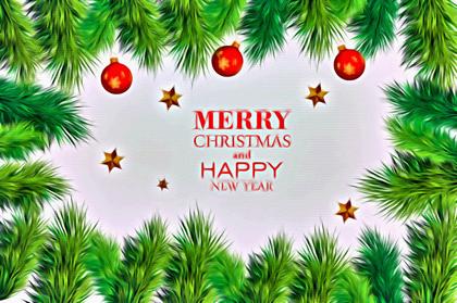 Christmas Greeting with Ornaments