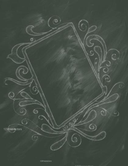 Chalkboard Frame with Floral Design