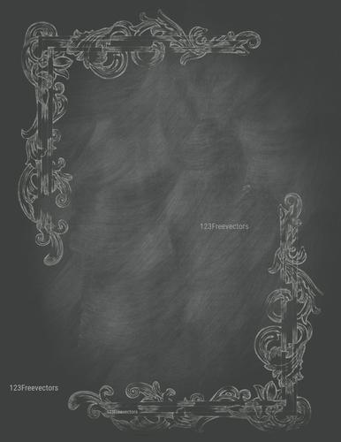Chalkboard Frame with Floral Elements
