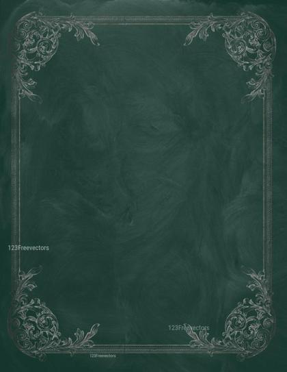 Ornate Frame on Green Chalkboard