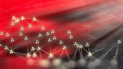 Network Diagram with Glowing Nodes