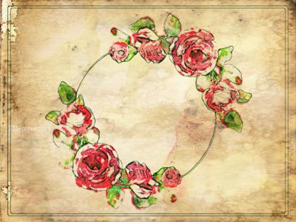 Vintage Greeting Card Template with Roses