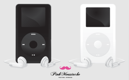 Free Apple iPod Black and White Vector