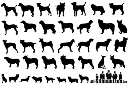 Vector Dogs Silhouettes Free Pack