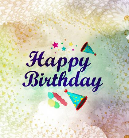 Happy Birthday Watercolor Illustration