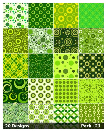 20 Green Circle Background Pattern Vector Pack 21